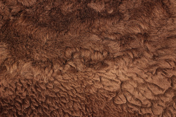 Fake faux fur brown texture detail