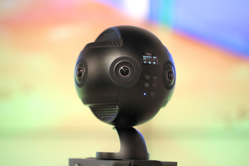 virtual, reality, camera, 360, vr, isolated, design, modern, technology, view, 3d, equipment,...