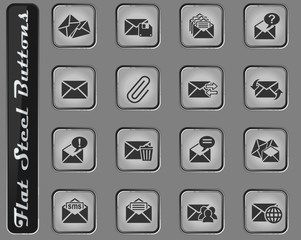 mail and envelope icon set