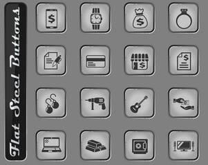pawn shop icon set