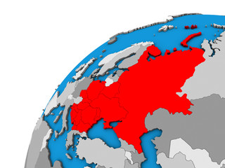 Eastern Europe on 3D globe.