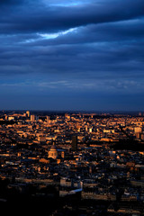 Sunset over Paris from Tower Montparnasse