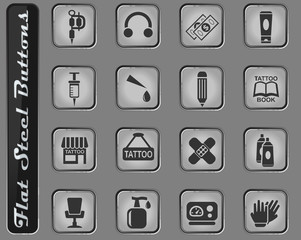 tattoo salon icon set