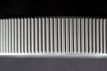 Ribbed aluminium macro detail 