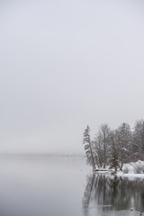 Calm winter lake