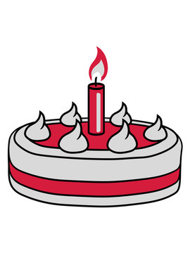 birthday cake with candle and flame clip art preview