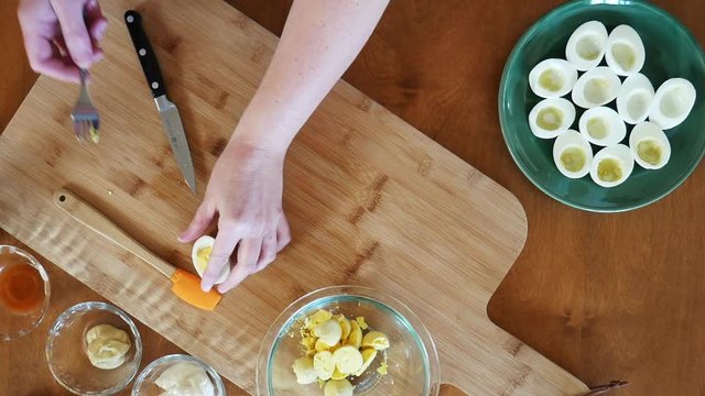 Close up, deviled eggs