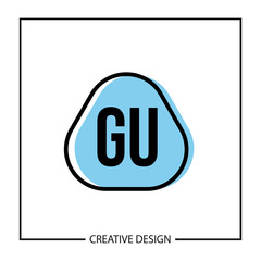 Initial Letter GU Logo Template Design Vector Illustration