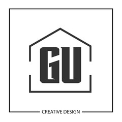 Initial Letter GU Logo Template Design Vector Illustration