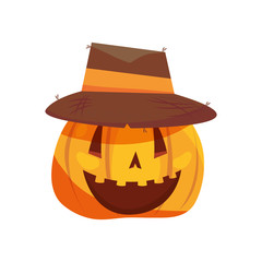 halloween pumpkin on white background