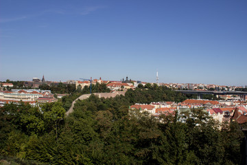 Fototapeta na wymiar Stadtmauer, Stadt, Burg, Prag, Himmel, Horizont