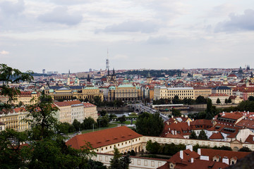 Fototapeta na wymiar Stadt, Prag, Himmel, Horizont, Burg, Schloss, Dach, Architektur