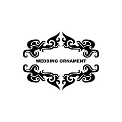 Wedding ornament vector template.