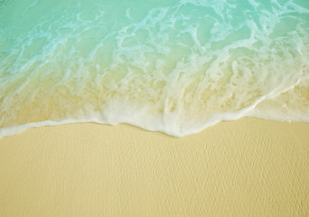 Fototapeta na wymiar Sea wave on the sunny sandy beach.