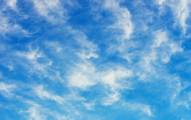 White clouds in blue sky