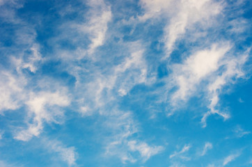 White clouds in blue sky