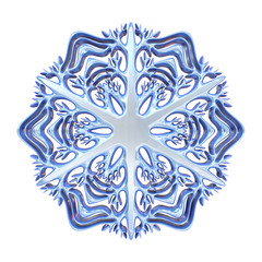 Blue complex snowflake 3D