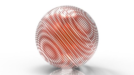 red ball icon 3d rendering on white background