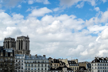 Fototapeta na wymiar View towards Notre Dame in Paris