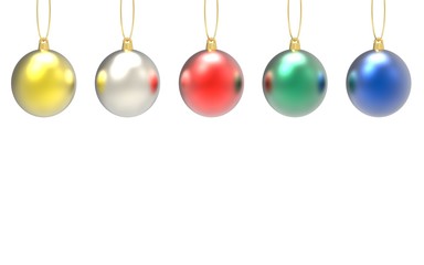 christmas ornament 3d rendering on white background