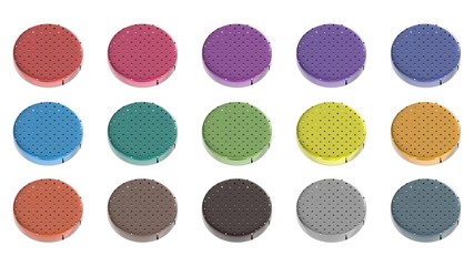 round fifteen color icon set 3d rendering on white background