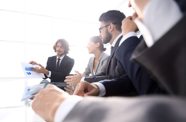 business team sitting in the conference room