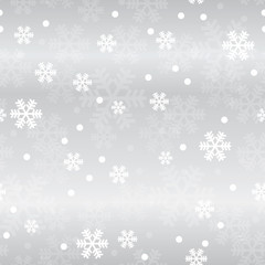 Naklejka na ściany i meble Silver Christmas snowflakes seamless pattern. Great for winter holidays wallpaper, backgrounds, invitations, packaging design projects. Surface pattern design.
