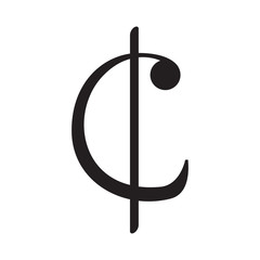 Isolated cut time musical note. Vector illustration design