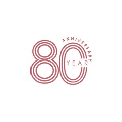 80 Year Anniversary Vector Template Design Illustration