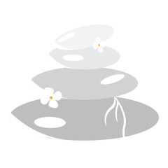 Isolated group of stones with flowers. Vector illustration design