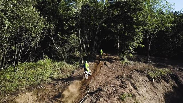 Off-road bikers in Europe, aerial