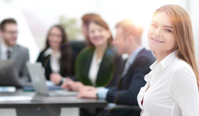 portrait of young female office worker