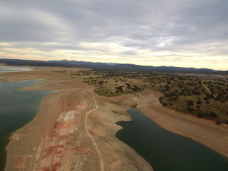 Bohonal de Ibor. Augustobriga roman ruins in Caceres, Extremadura, Spain. Drone Photo