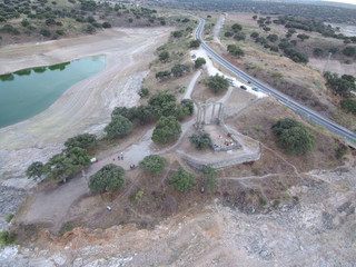 Bohonal de Ibor. Augustobriga roman ruins in Caceres, Extremadura, Spain. Drone Photo