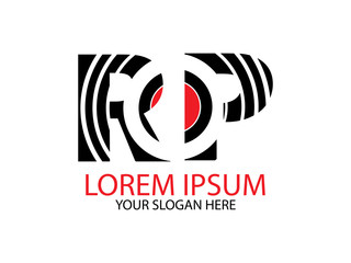 letter R and P logo circle line and combination