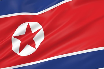 3D illustration of North Korea flag