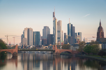 Skyline of Frankfurt city in Germany. Frankfurt is financial center city of Germany..
