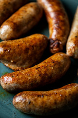 Homemade pork sausages for dinner