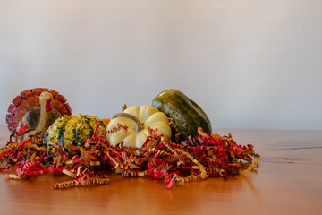 autumn still life with pumpkins and gourds