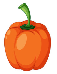An orange bell pepper on white background