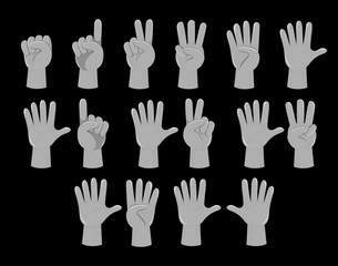 Human hand number gesture
