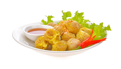 Pork Dumpling on white background