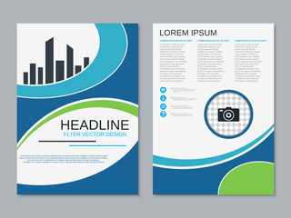 Modern professional business two-sided flyer vector design template
