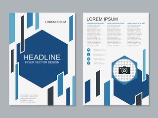 Modern professional business two-sided flyer vector design template