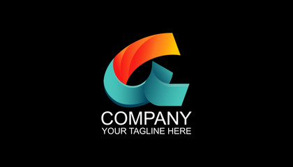 Letter A logo design template with abstract logo, modern style for business card, banner