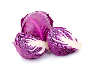 Fototapeta premium Purple cabbage isolated on white background
