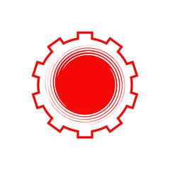 Industrial logo design with gear icon
