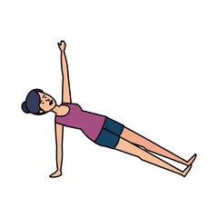 woman practicing yoga position