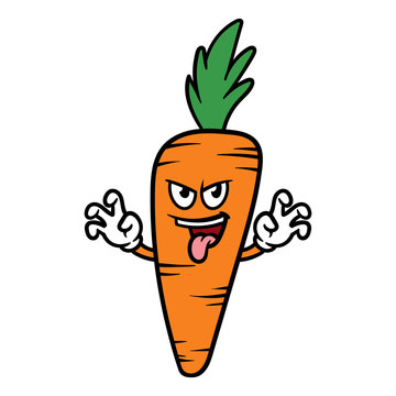 Cartoon Scaring Carrot Character