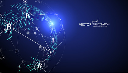 Electronic payment, block chain concept,internet finance,vector illustration.